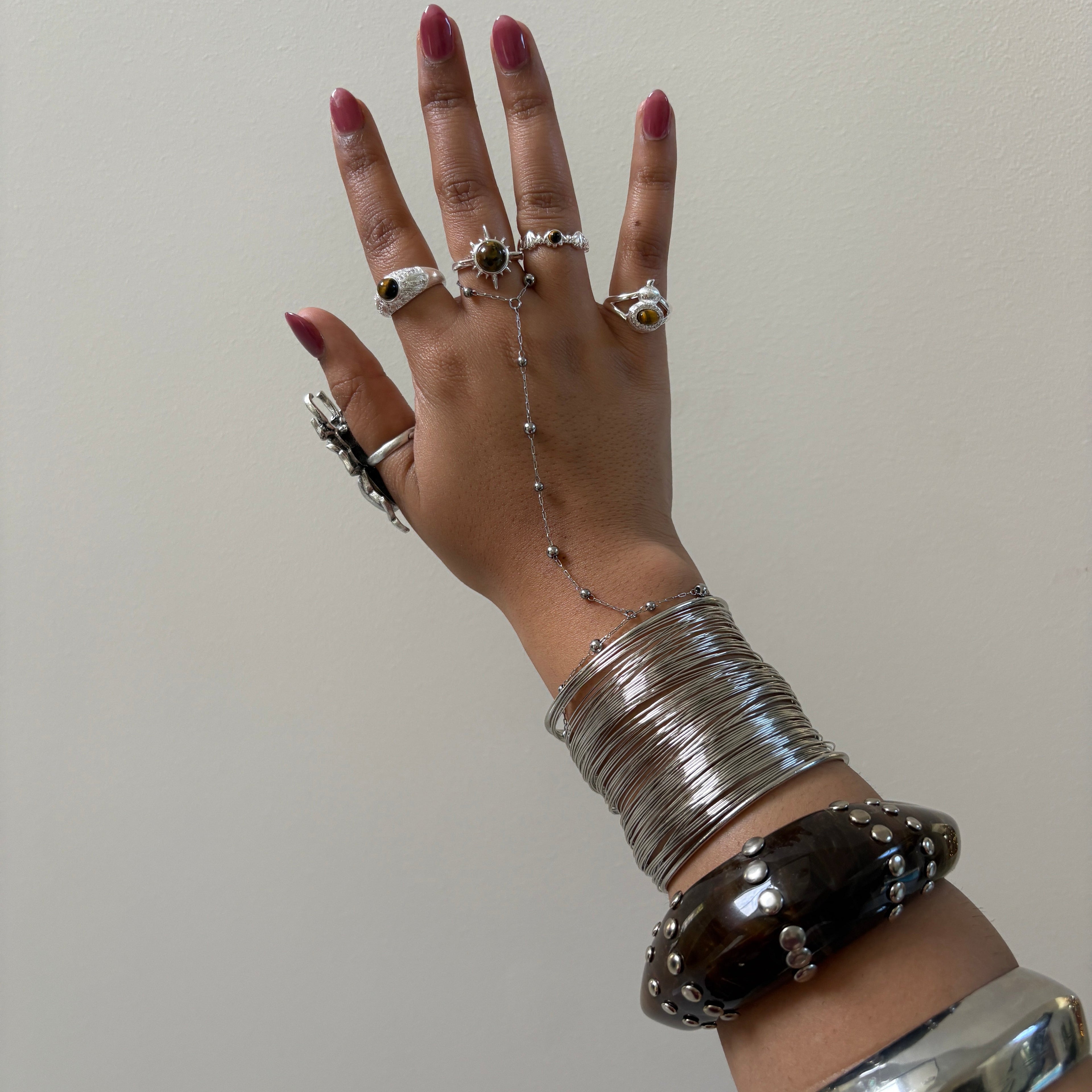 Resin Silver Studded Bangle
