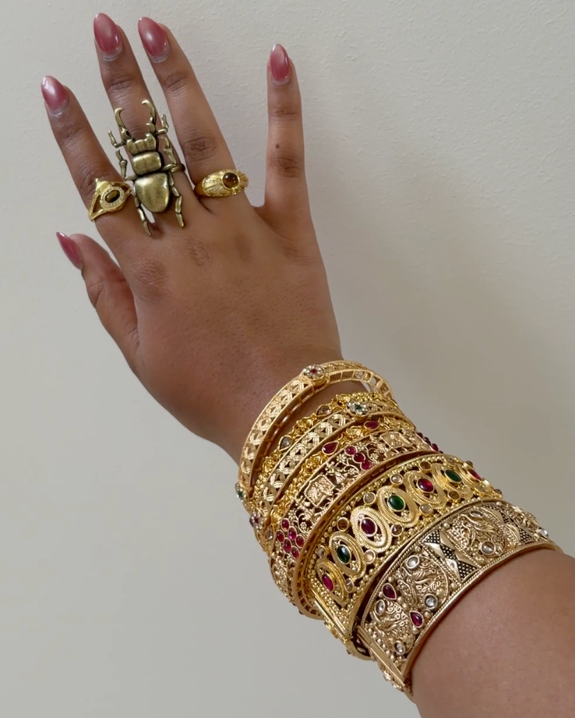 Gold Bangle Stack