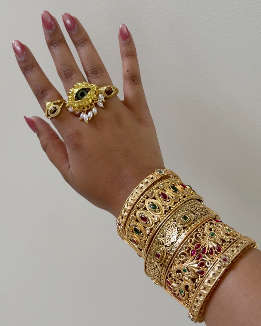 Gold Bangle Stack