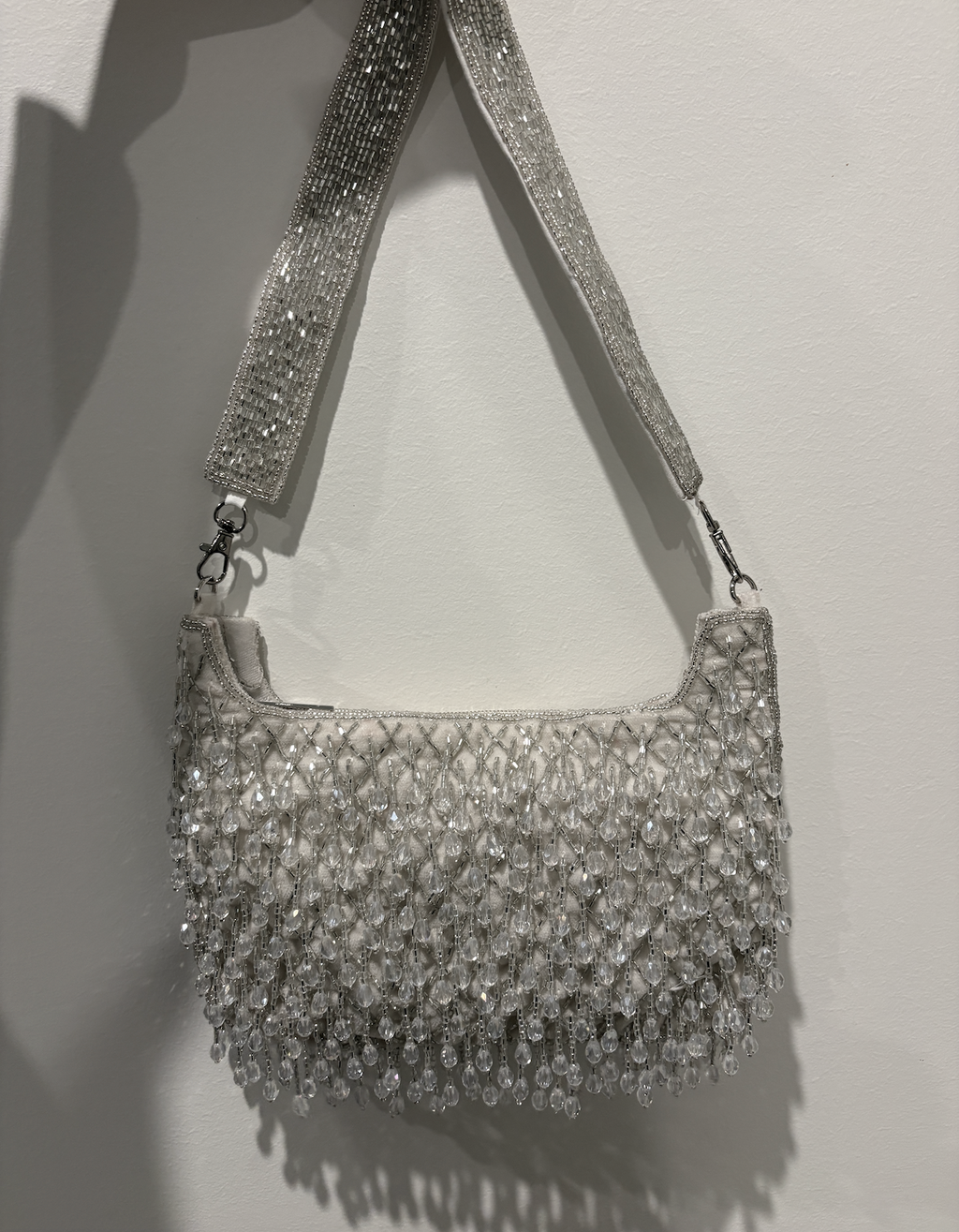 White Beaded Handbag (Sample)