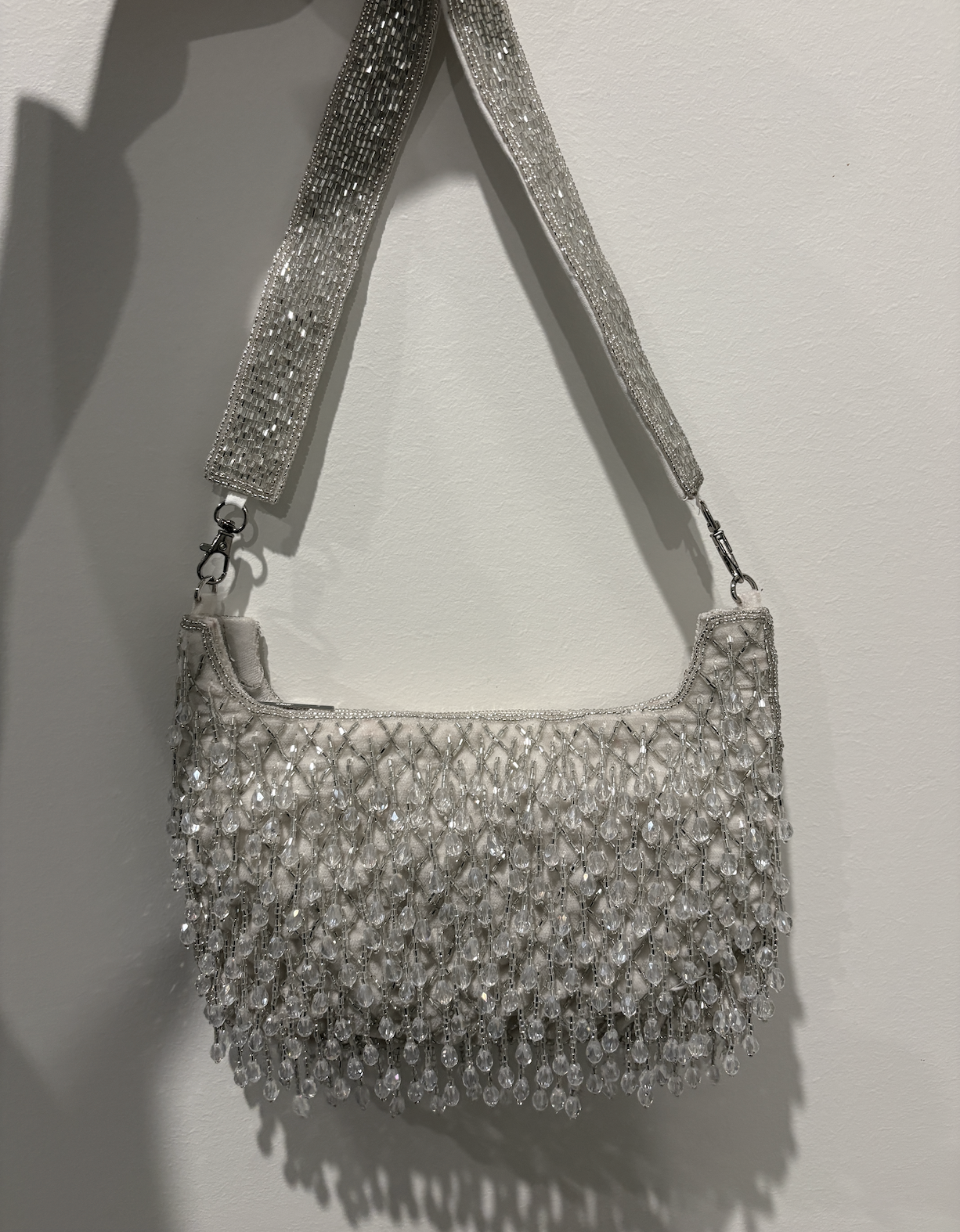 White Beaded Handbag (Sample)