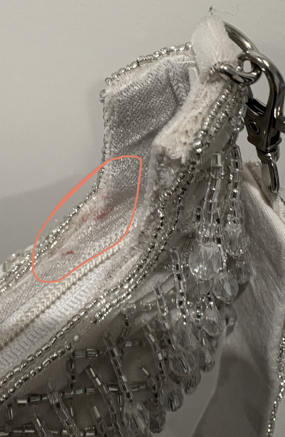 White Beaded Handbag (Sample)