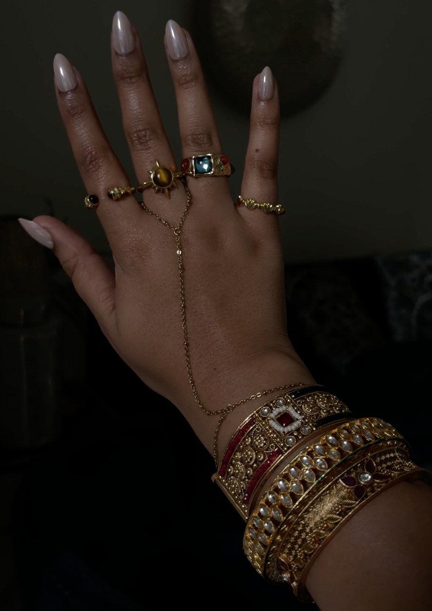 Gold Bangle Stack