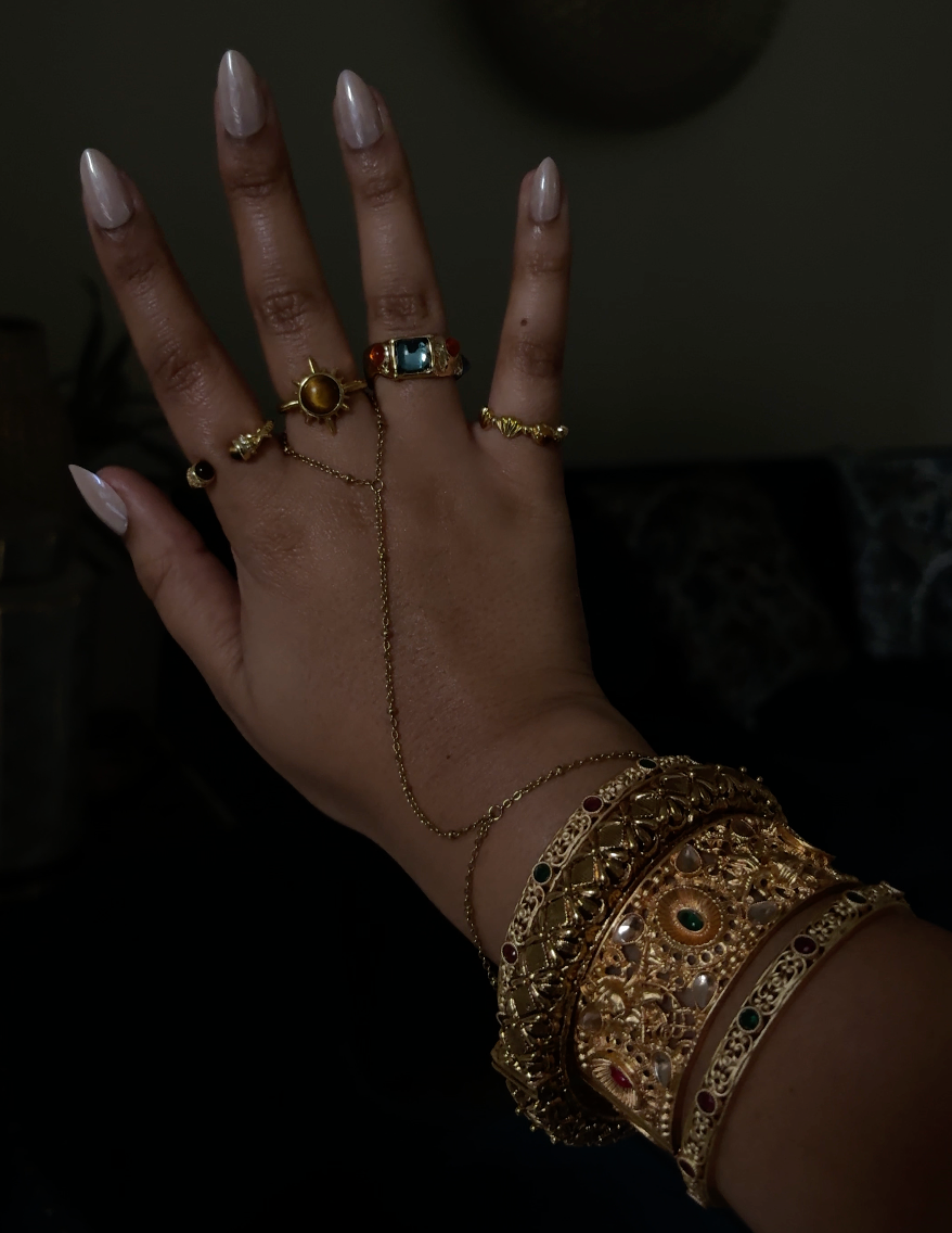 Gold Bangle Stack