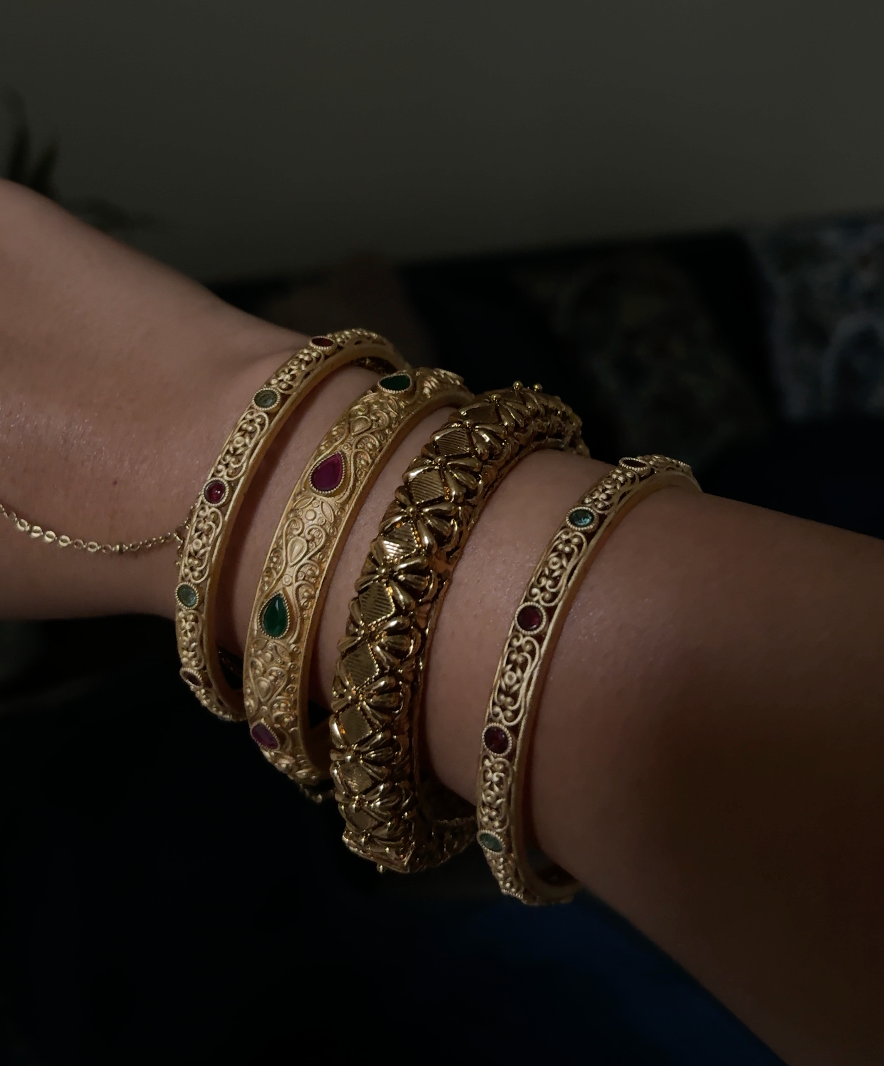 Gold Bangle Stack