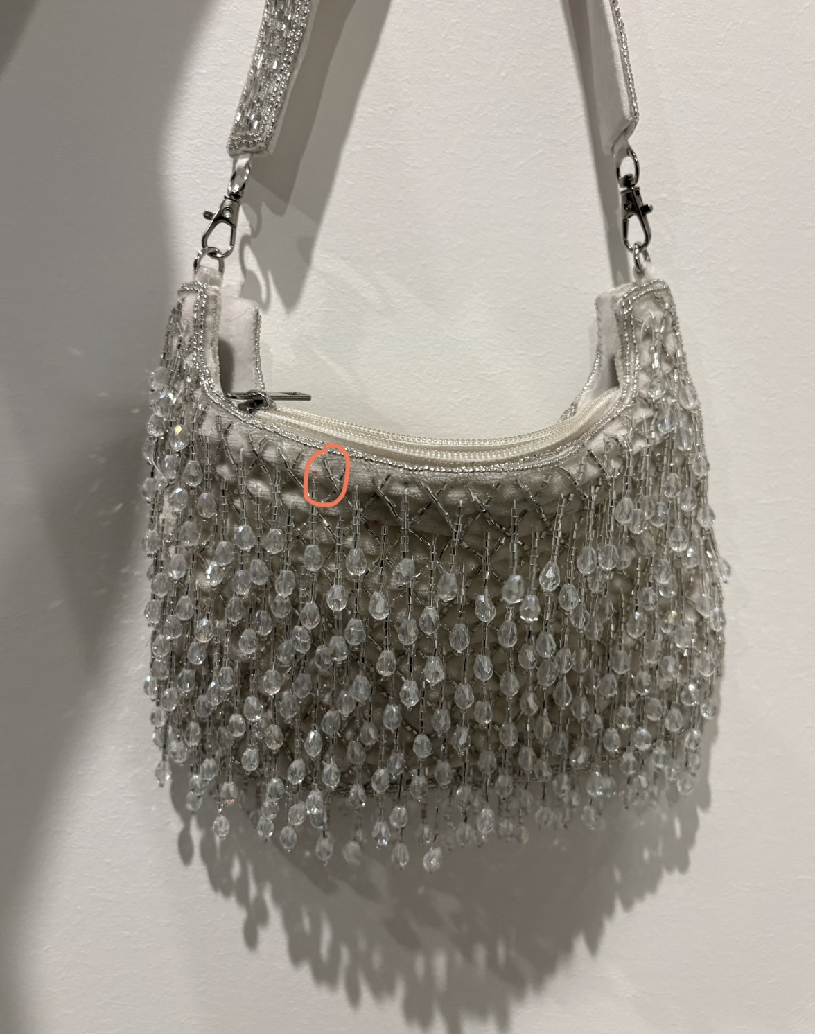 White Beaded Handbag (Sample)
