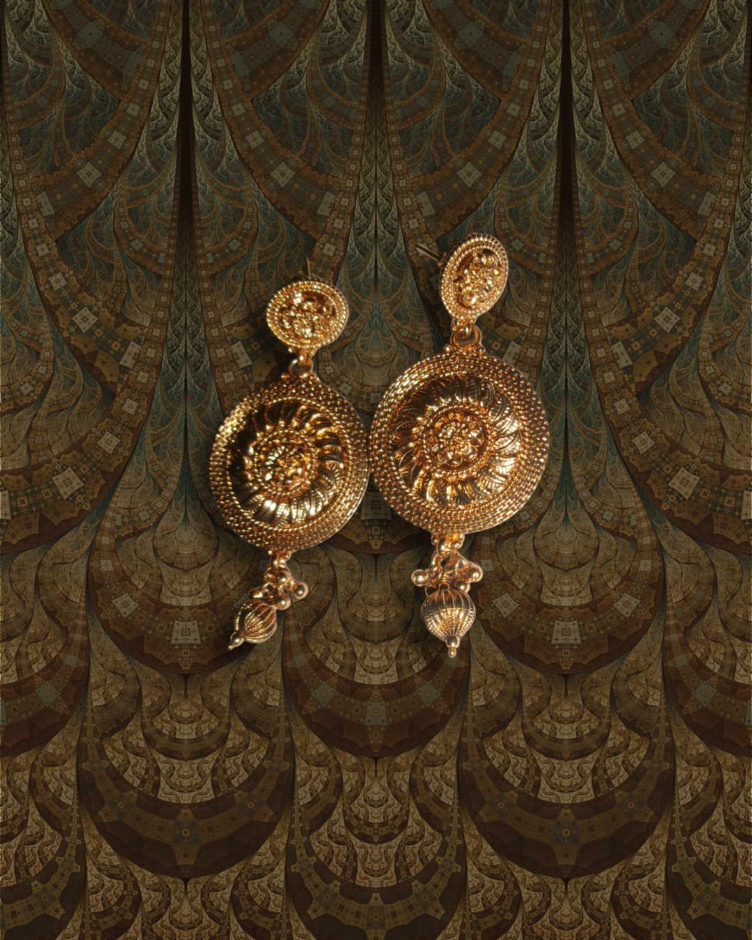 Gold Circle Drop Plated Earrings