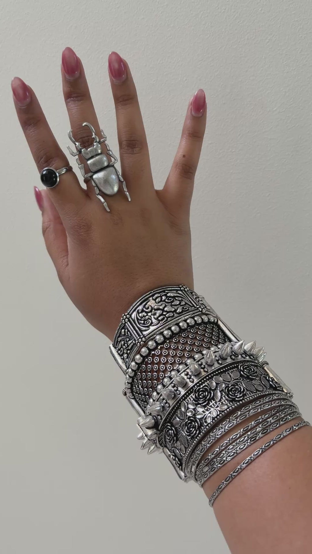 Silver Bangle Stack