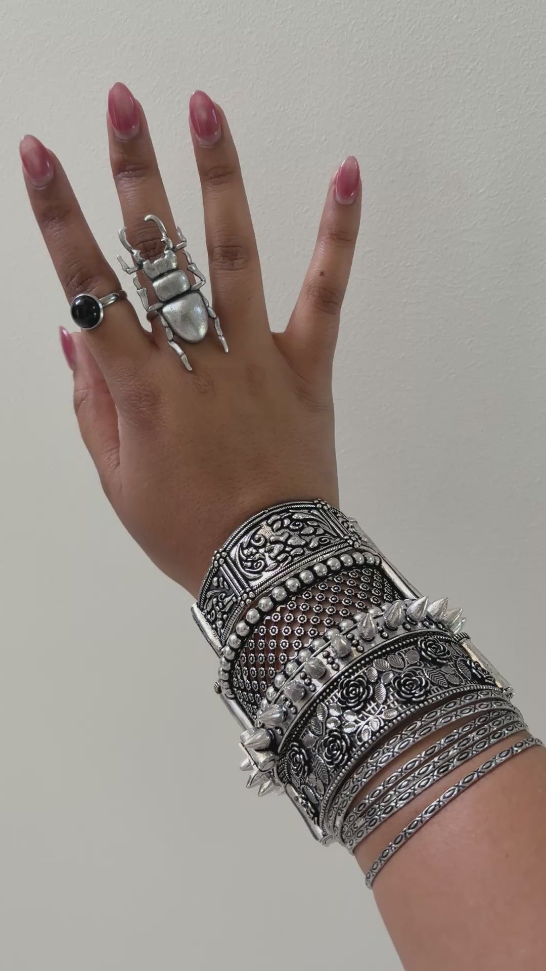 Silver Bangle Stack