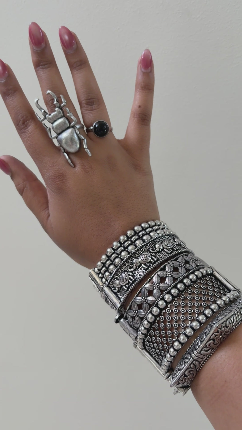 Silver Bangle Stack