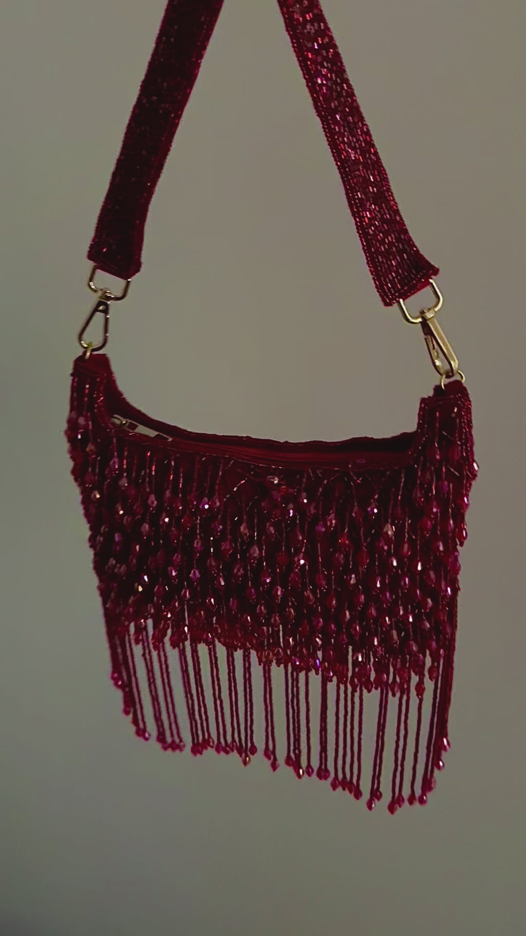 Red Beaded Handbag
