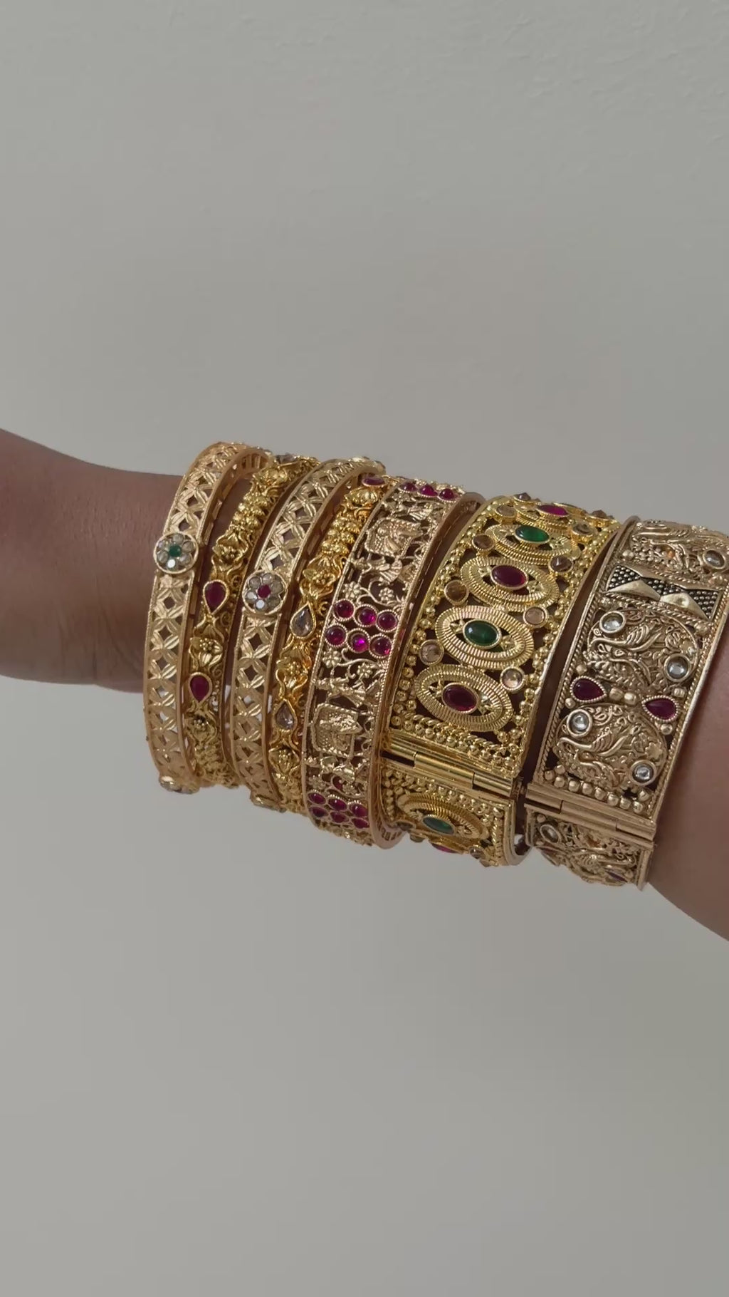 Gold Bangle Stack