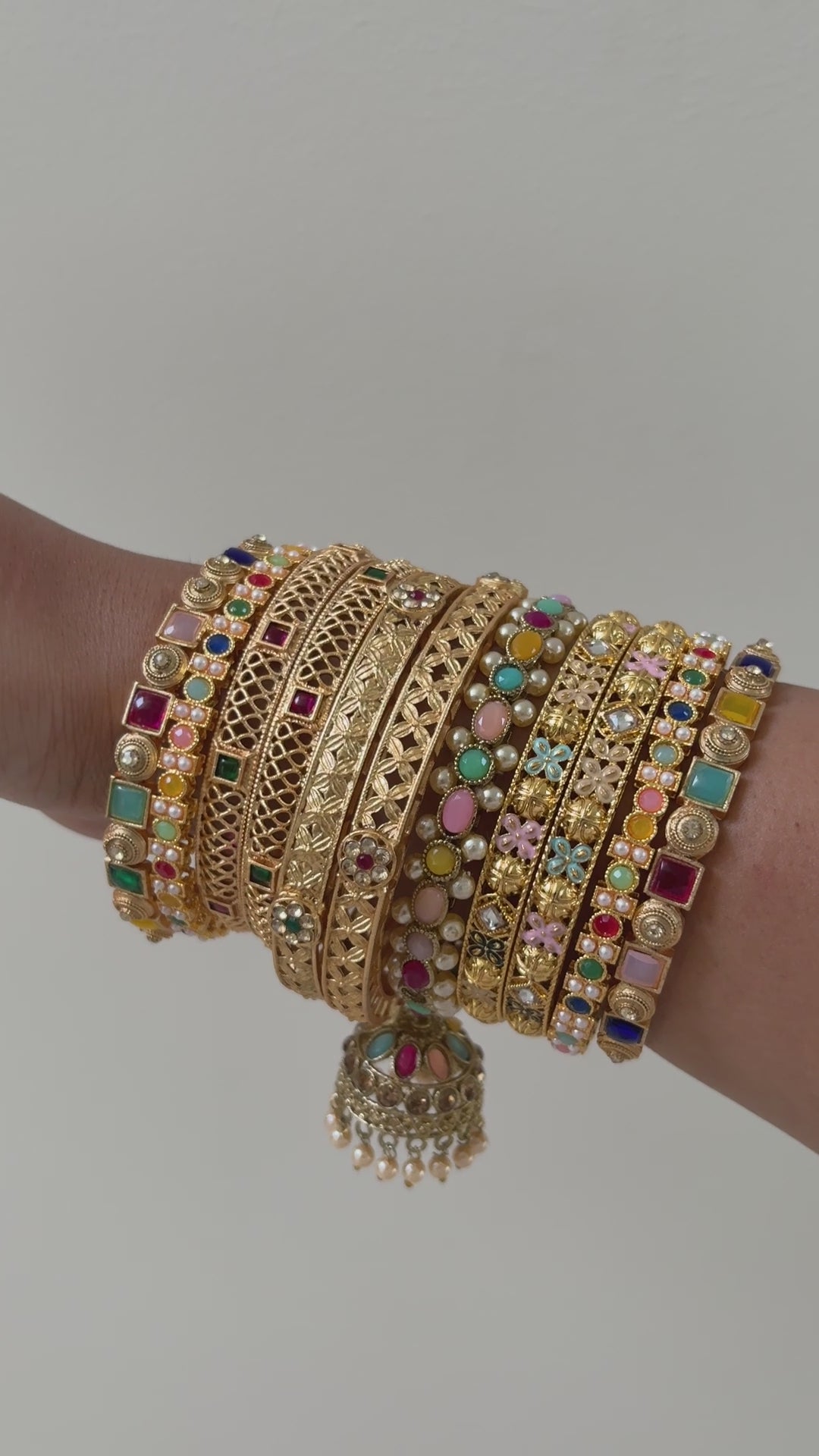 Gold Bangle Stack