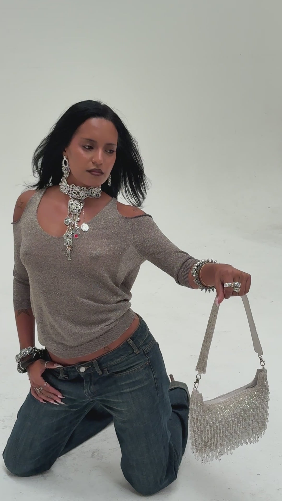 White Beaded Handbag