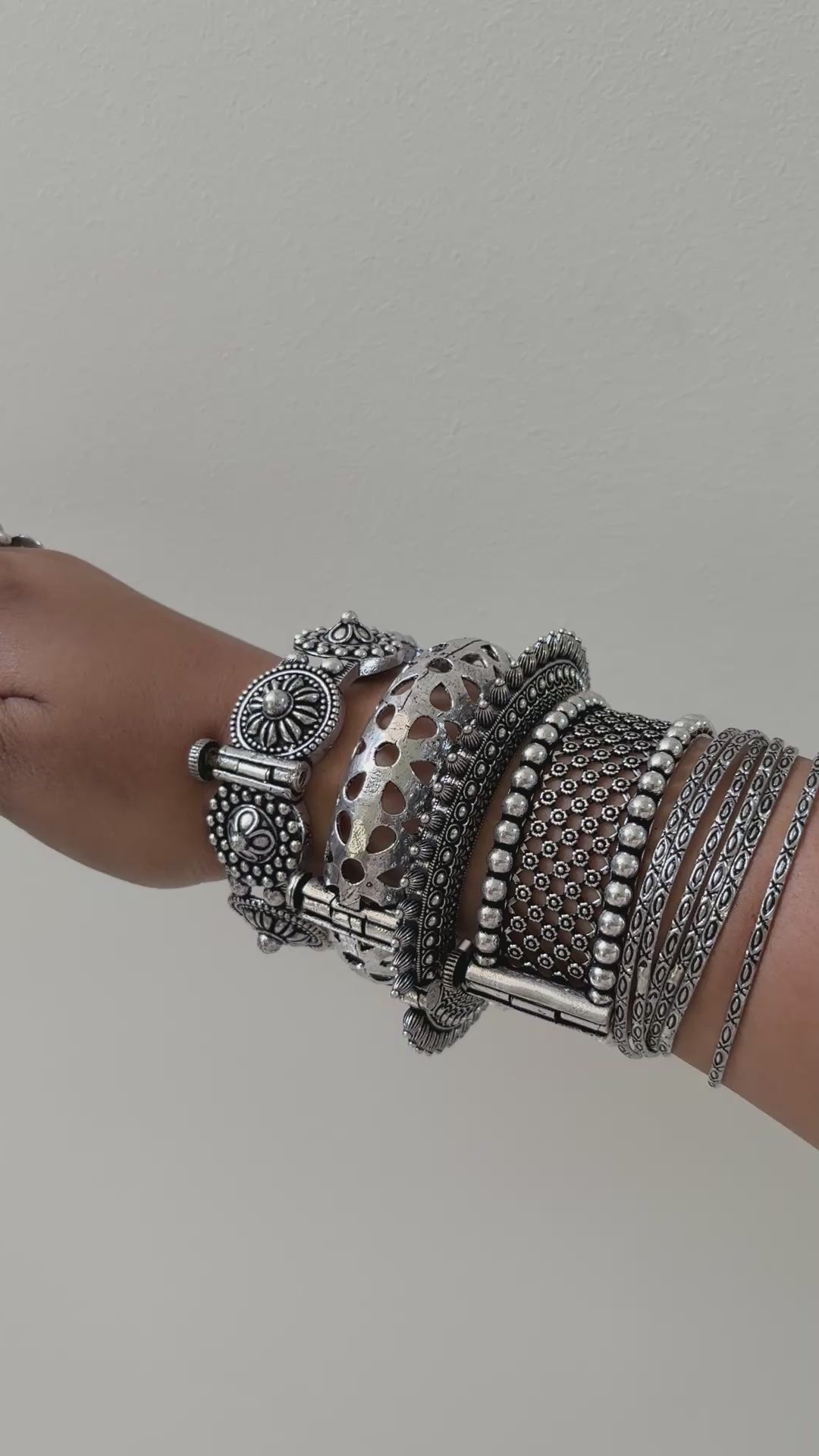 Silver Bangle Stack