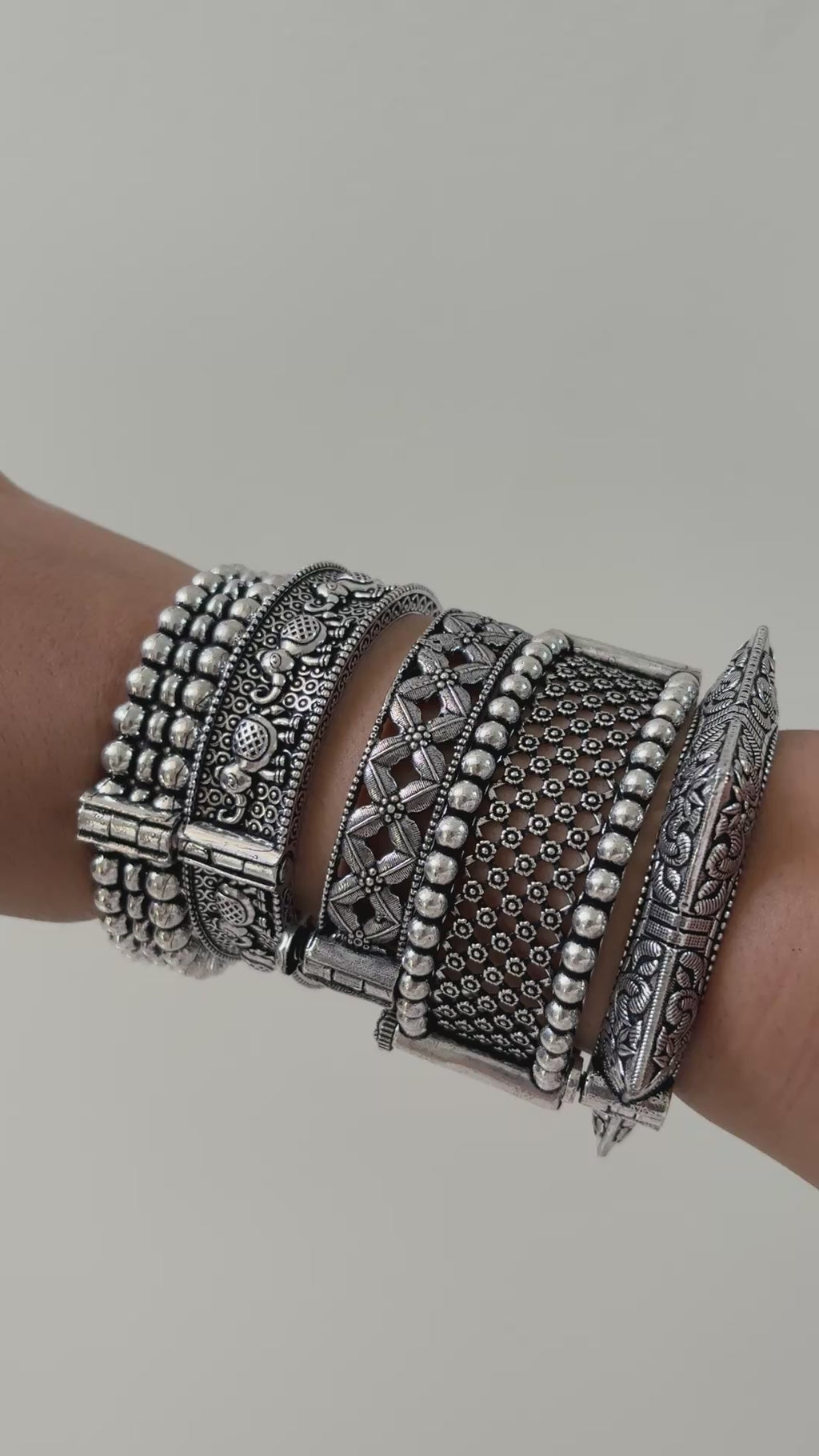 Silver Bangle Stack