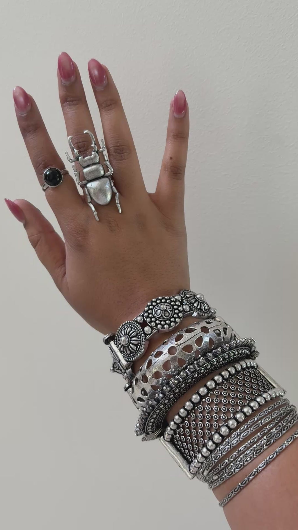 Silver Bangle Stack