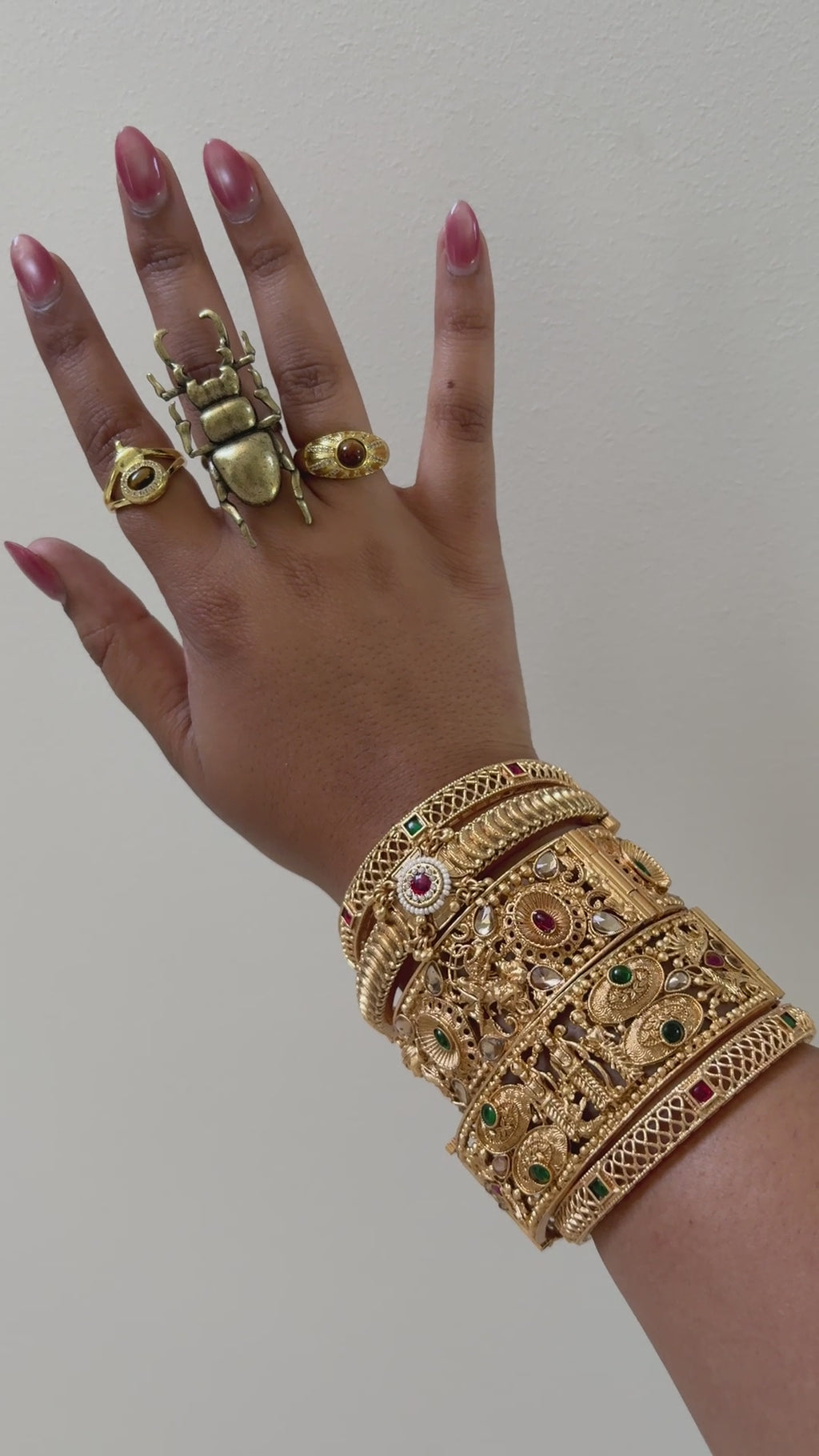Gold Bangle Stack