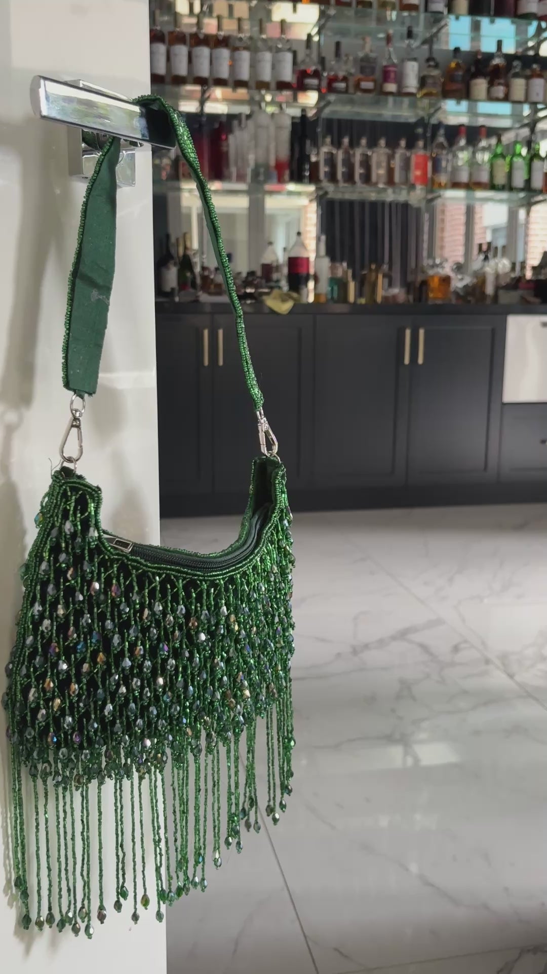 Green Beaded Handbag