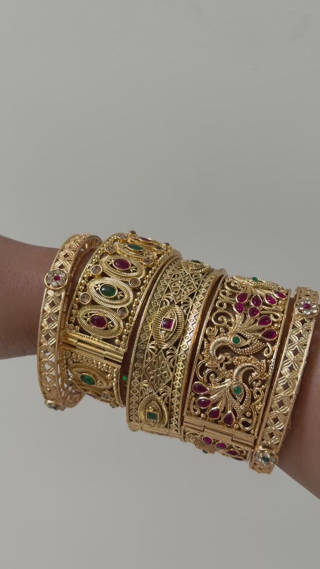 Gold Bangle Stack