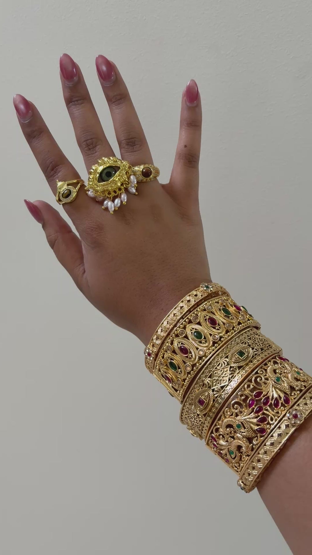 Gold Bangle Stack